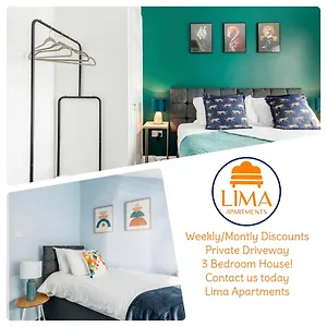 Apartment Weekly Monthly Deal-4 Beds-large House-driveway By Lima Ltd, Bournemouth